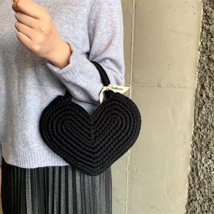 Hand Bag Luxury Women 2024 Hand-woven Heart Shaped Messenger Bags Small Purses Clutch Evening Bag