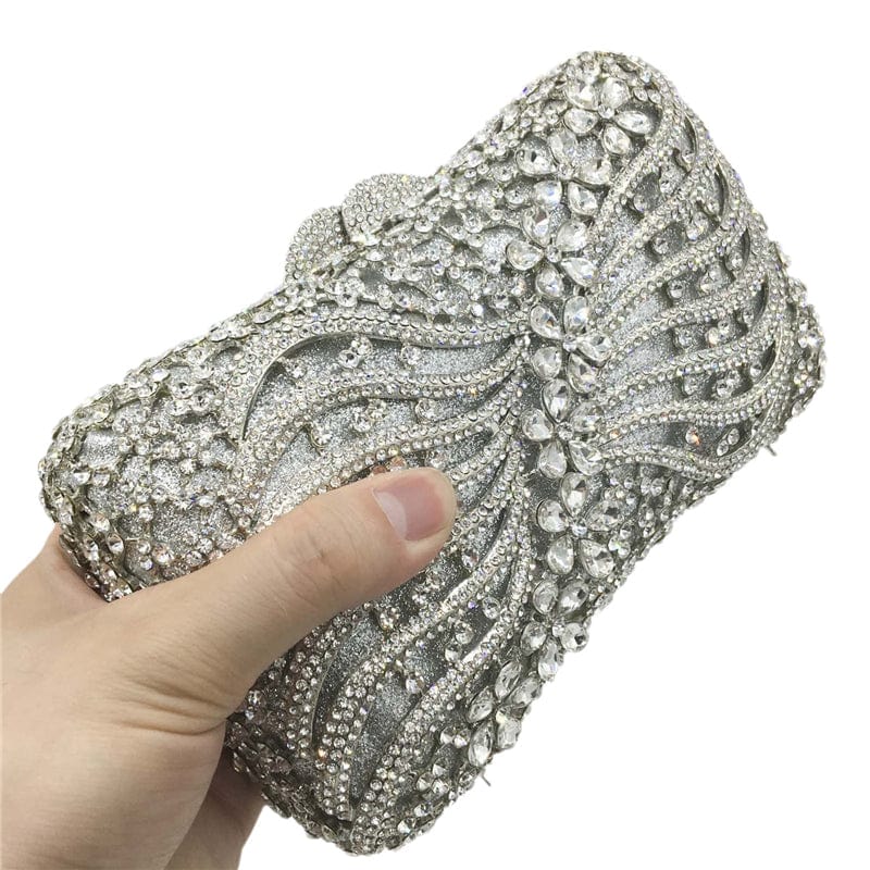 Hand-Made Women Crystal Clutch Evening Bags Wedding Party Rhinestones Handbags Ladies Dinner Gold Purses