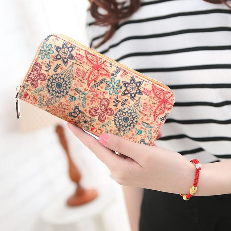 Handmade New Trending Eco-friendly Small MOQ Cork Cardholder RFID Ladies Wallet Purse with Strap and Coin Pocket