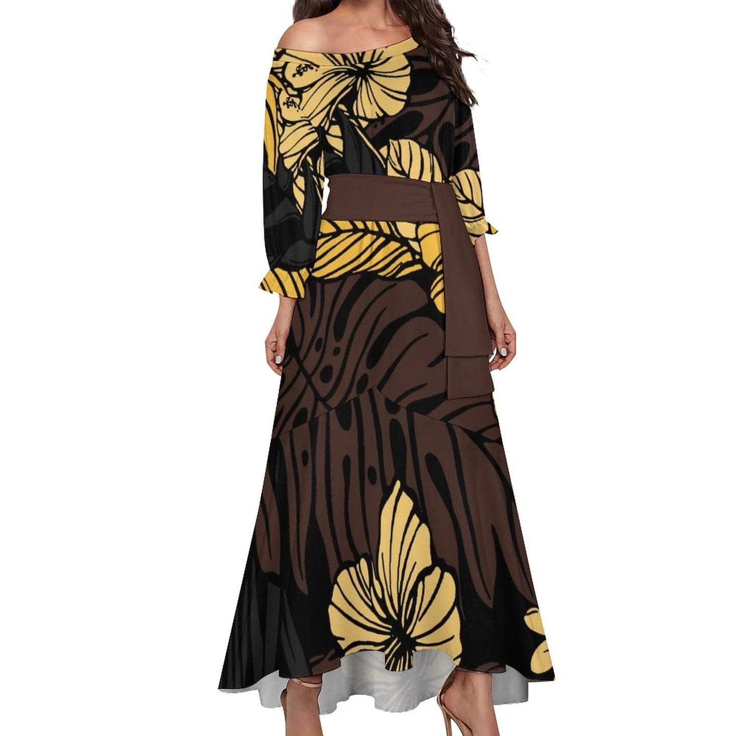 hawaiian dress plus size island custom polynesian tribal mermaid design dress long stretching prom dresses new fashion 2023