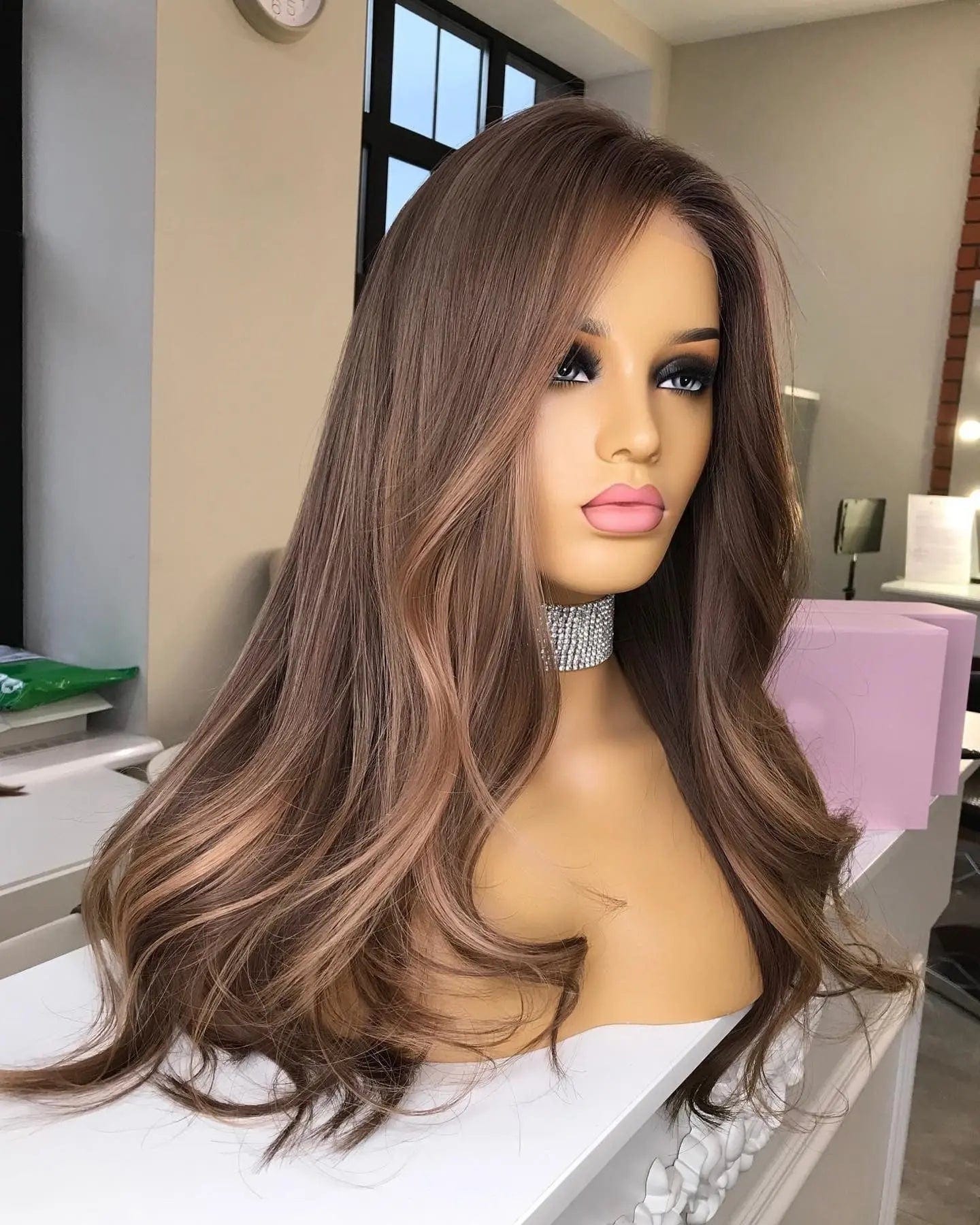 HD Lace Highlight Ash Brown Blonde Color Water Wave Virgin Cuticle Aligned European Human Hair Lace Frontal Wigs