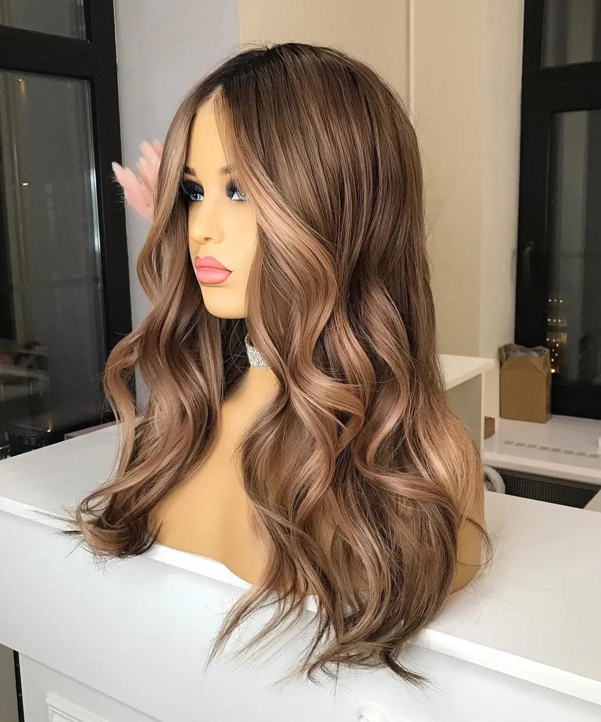 HD Lace Highlight Ash Brown Blonde Color Water Wave Virgin Cuticle Aligned European Human Hair Lace Frontal Wigs