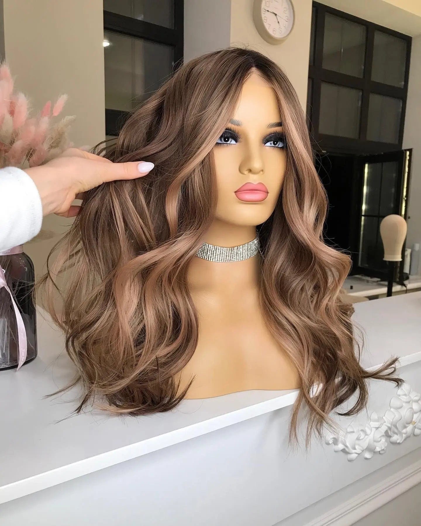 HD Lace Highlight Ash Brown Blonde Color Water Wave Virgin Cuticle Aligned European Human Hair Lace Frontal Wigs