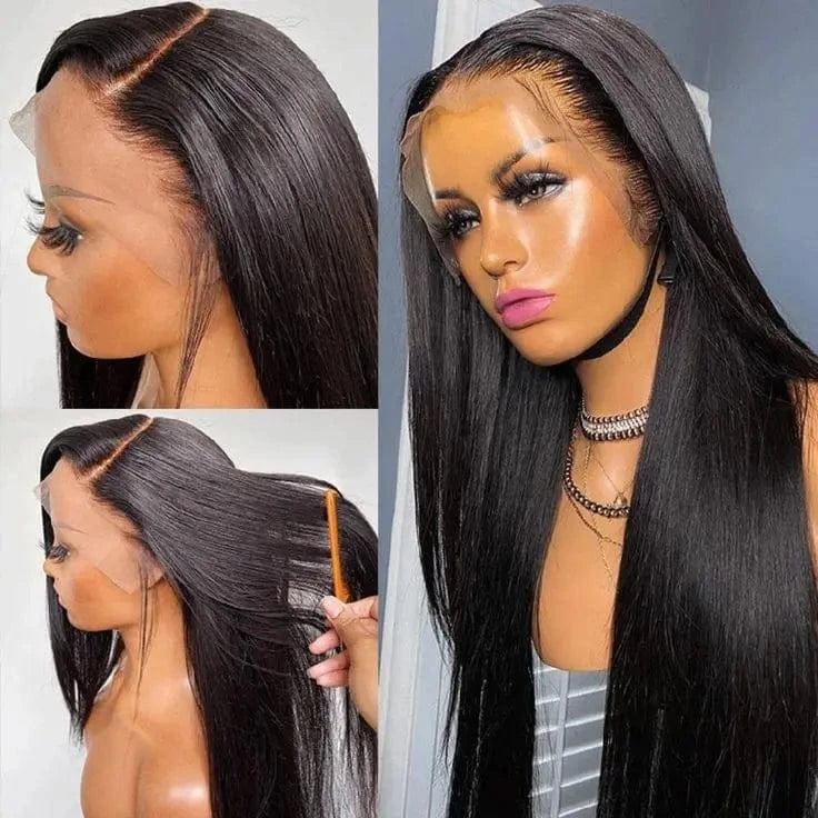 Hd Peruvian Lace Frontal Wig Brazilian Virgin Swiss Closure Lace Front Bone Straight Human Hair Wigs For Black Women
