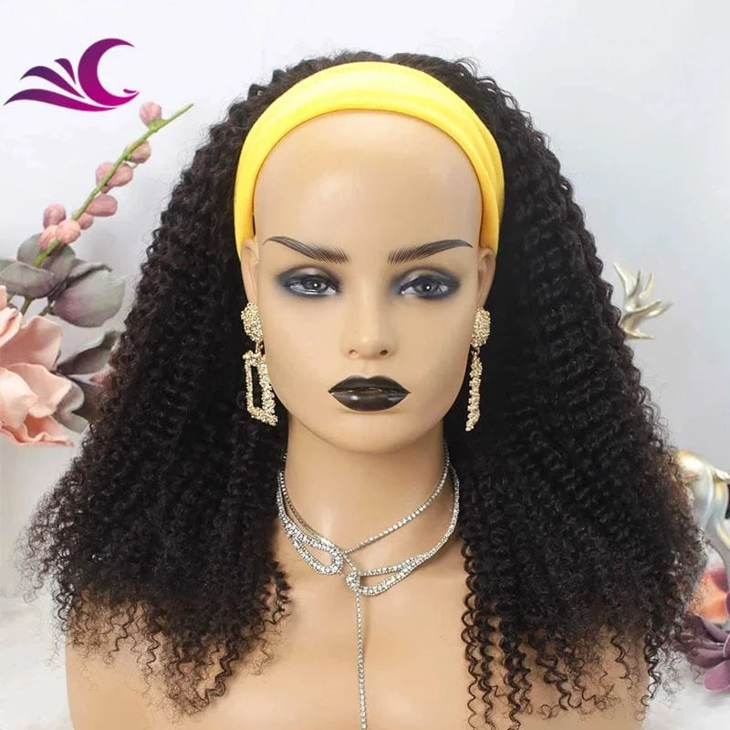 Headband Short Women Headband Human Hair Wigs Top Quality Kinky Curly Half Wig for Black Women