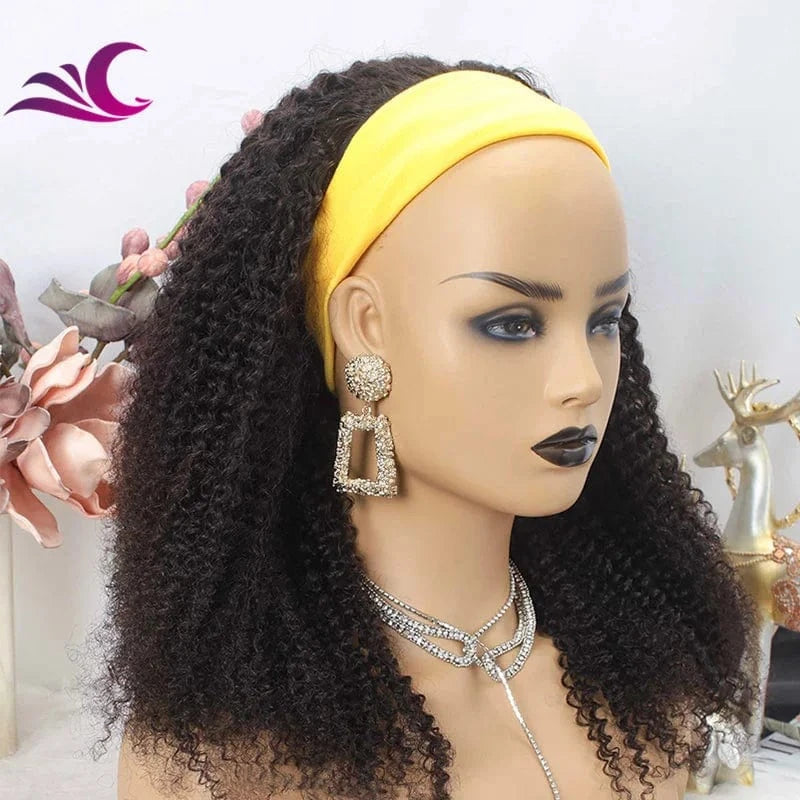 Headband Short Women Headband Human Hair Wigs Top Quality Kinky Curly Half Wig for Black Women