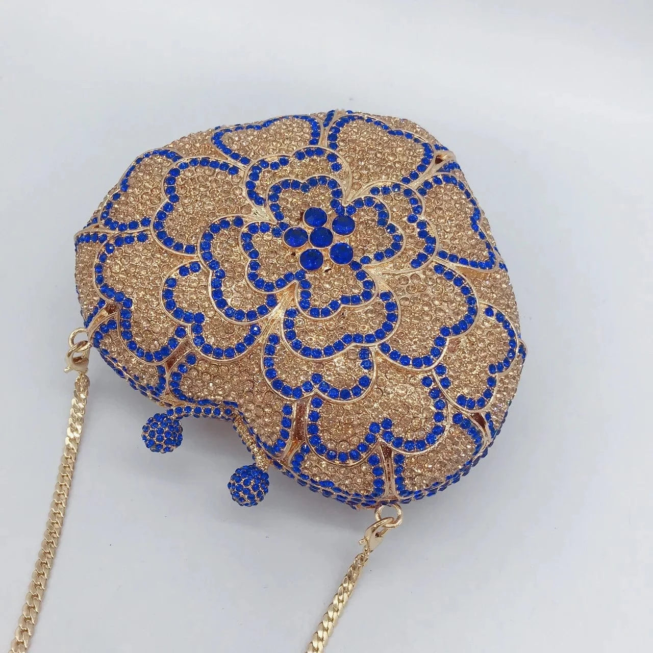 Heart Shaped Handbag Crystal Gown Rhinestone Purses Dress Banquet Stone Clutch Purse Frame Bag Evening Bags for Women Luxury