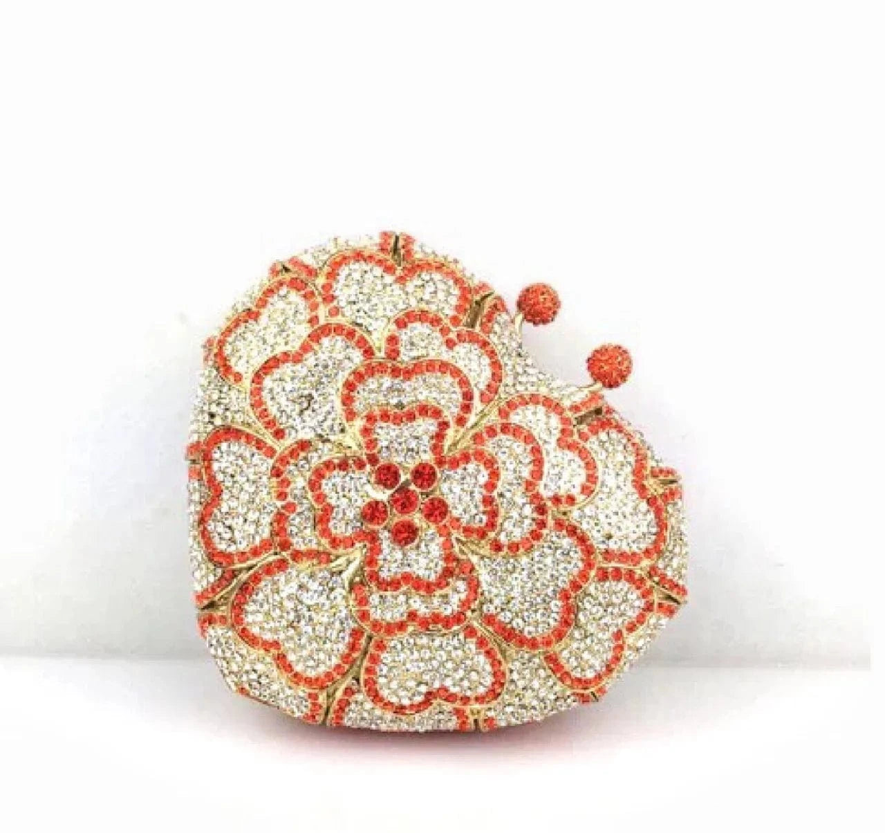 Heart Shaped Handbag Crystal Gown Rhinestone Purses Dress Banquet Stone Clutch Purse Frame Bag Evening Bags for Women Luxury