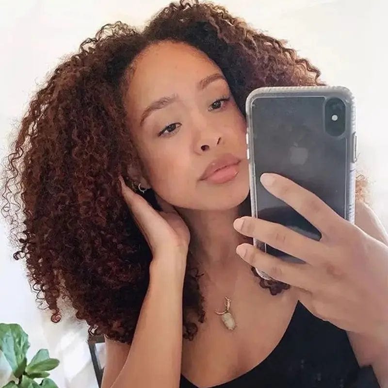 High Density Wig Cuticle Aligned Brown Color Deep Curly Full Virgin Human Hair Pre Plucked Lace Front Wigs