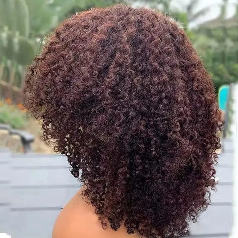 High Density Wig Cuticle Aligned Brown Color Deep Curly Full Virgin Human Hair Pre Plucked Lace Front Wigs