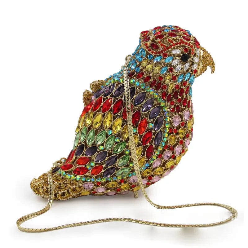 High Quality  Handmade Crystal Rhinestone Bridal Clutches Evening Bag Party Diamond Animal Bird  Beaded Clutch Handbag