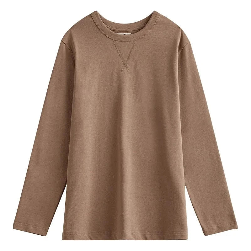 High Quality Heavy Weight 270GSM 100 Cotton Regular Casual Long Sleeve Triangle O Neck 3XL Plus Size Men Shirt