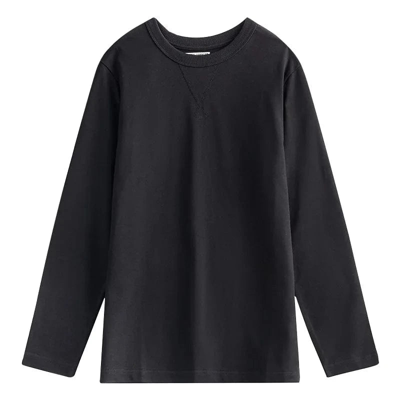 High Quality Heavy Weight 270GSM 100 Cotton Regular Casual Long Sleeve Triangle O Neck 3XL Plus Size Men Shirt