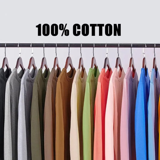 High Quality Heavy Weight 270GSM 100 Cotton Regular Casual Long Sleeve Triangle O Neck 3XL Plus Size Men Shirt