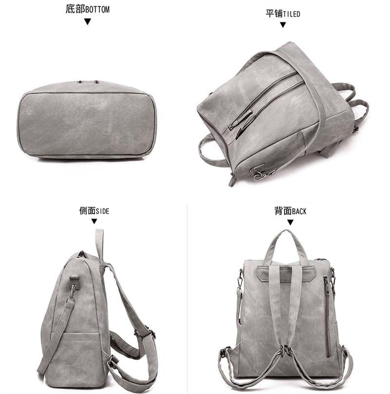 High Quality Kelby Convertible Backpack Women's Retro Bags Ladies Backpacks Trend Fashion PU Vegan Leather Handbags