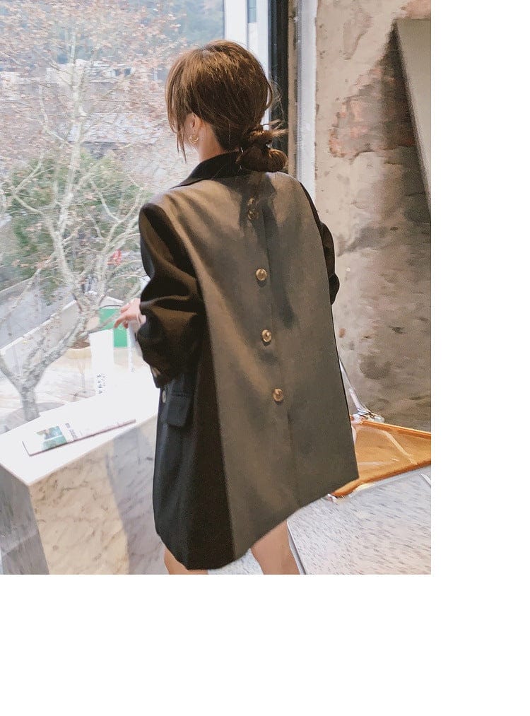 High quality Korean style blazer women back button spring single breasted fashionable suit women's coats