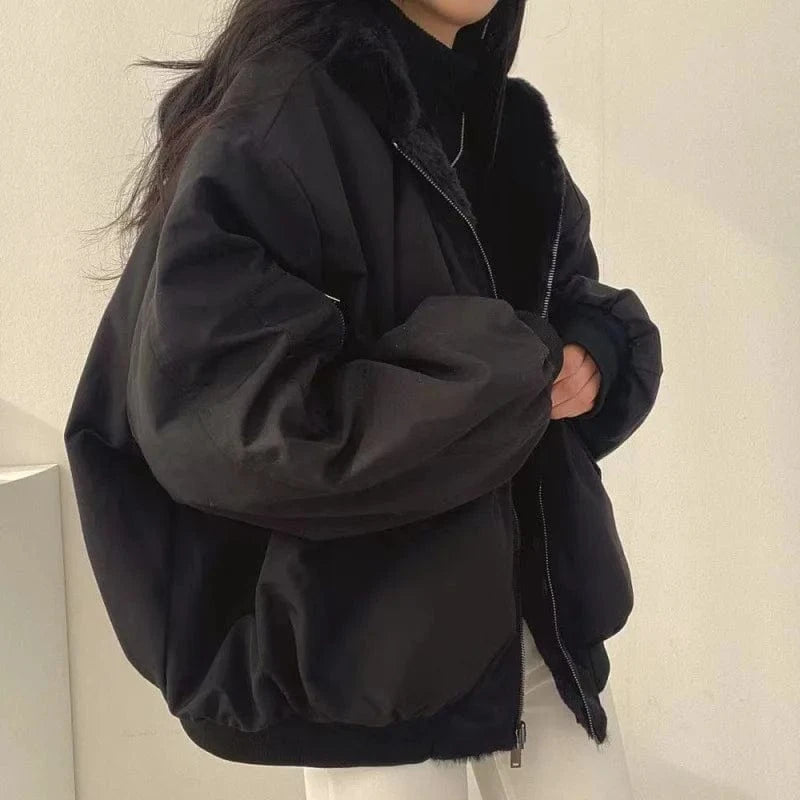 High Quality New Fashion Warm Hooded Jacket Thickened Double-sided Women's Clothing Winter 2024