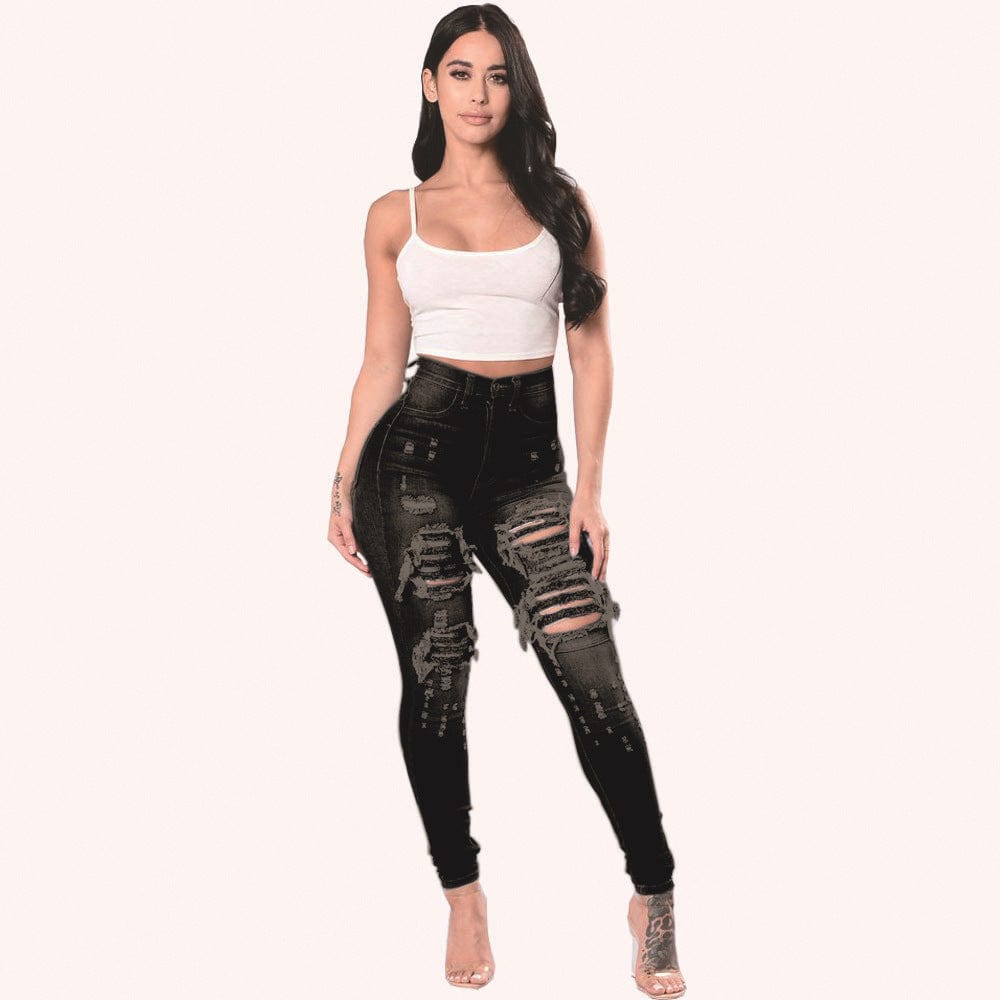 High-quality products plus size summer jeans for women ripped jeans women pants plus size
