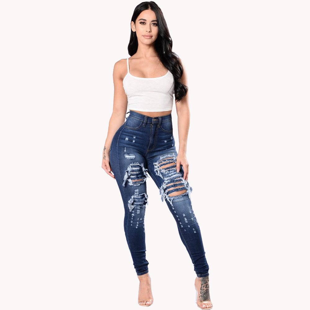 High-quality products plus size summer jeans for women ripped jeans women pants plus size
