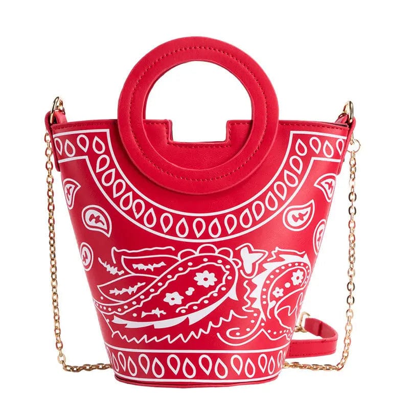 High Quality PU Leather Crossbody Bandana Bag Luxury Handbags for Girl Bucket Bag Women Ladies Designer Bandana Purse