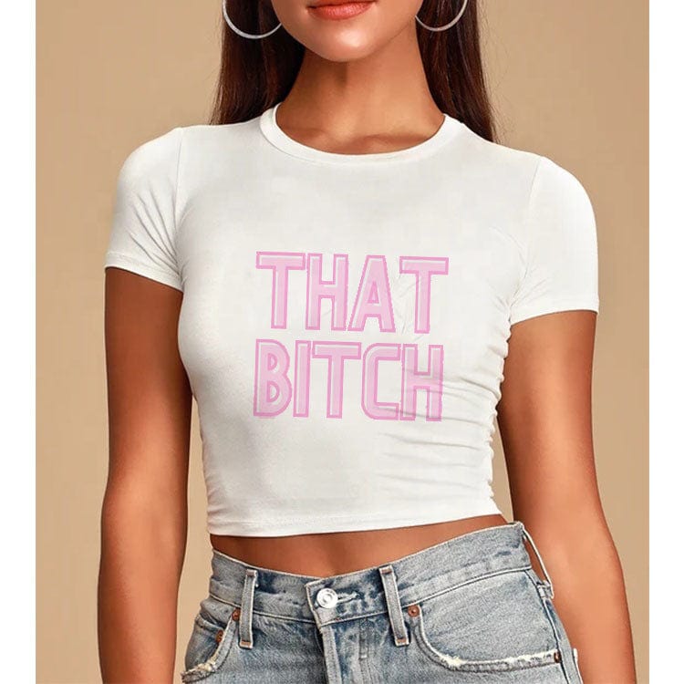 High Quality Round Collar Customized Printed Crop Top Lady 100% Polyester Women Cropped T-shirt
