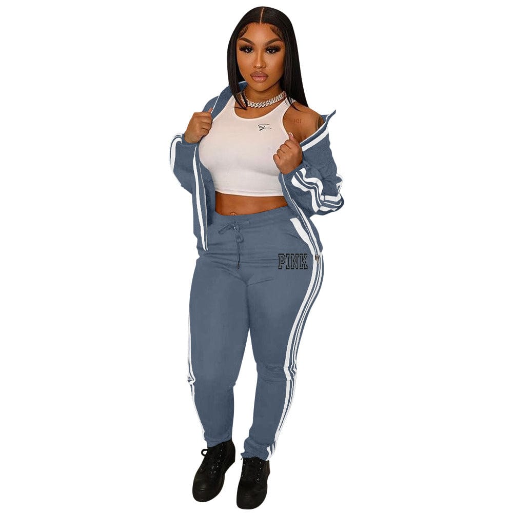 High Quality Sexy Female Custom Logo Streetwear Two Piece Heavyweight Sweatsuits