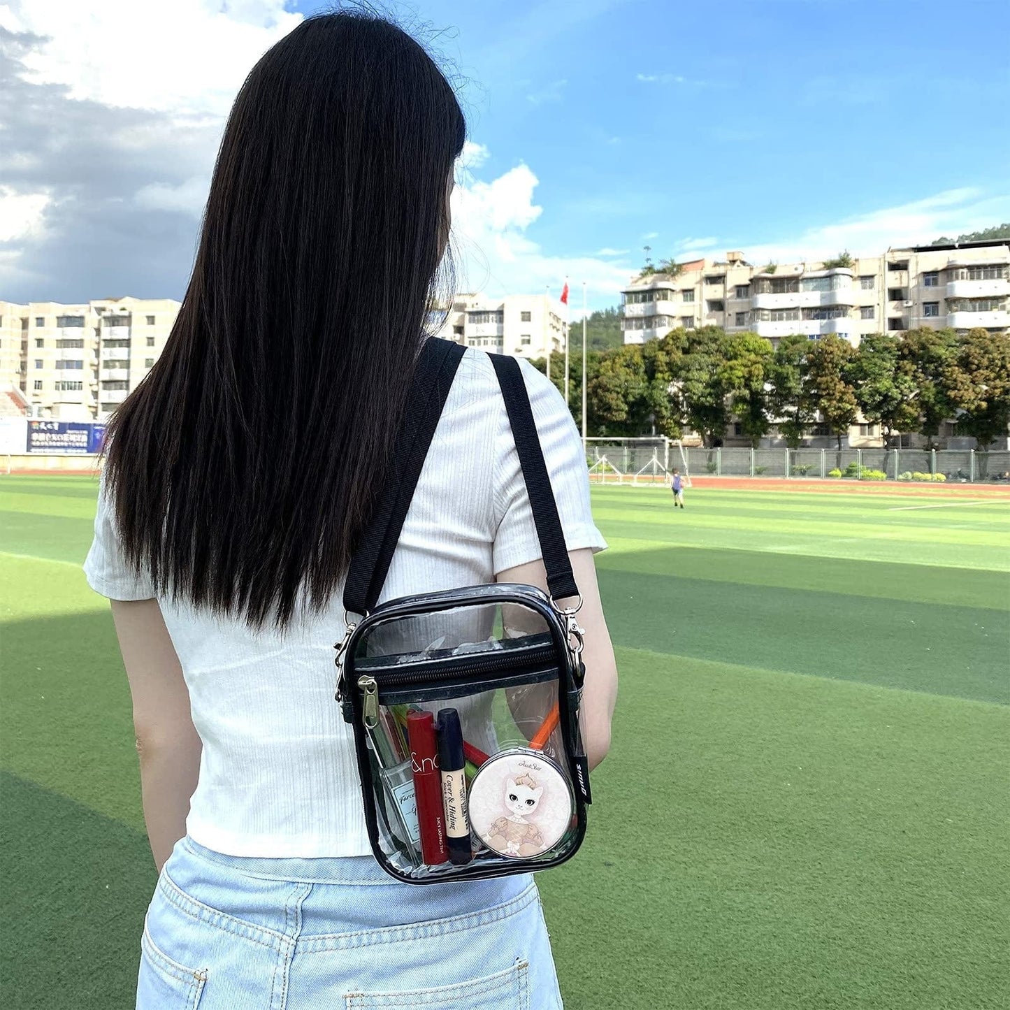 High Quality Transparent Clear sling Purse Bag Pvc Crossbody Handbag for Women