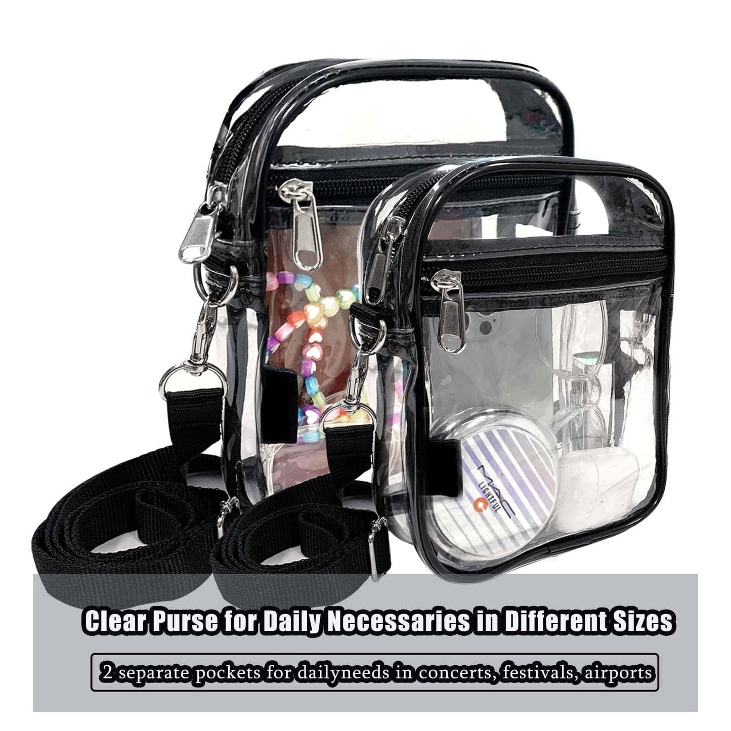 High Quality Transparent Clear sling Purse Bag Pvc Crossbody Handbag for Women