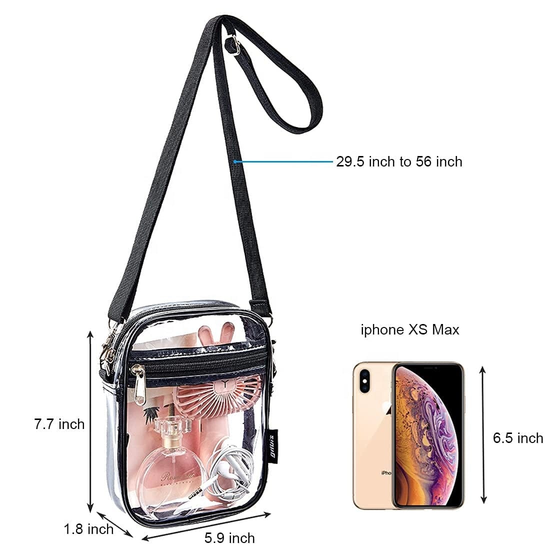 High Quality Transparent Clear sling Purse Bag Pvc Crossbody Handbag for Women