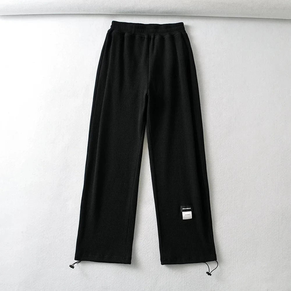 High Quality Walf Checks Ladies Sweatpants End of leg Drawstring Joggers Patch label on leg Cargo Pants Joggers Women