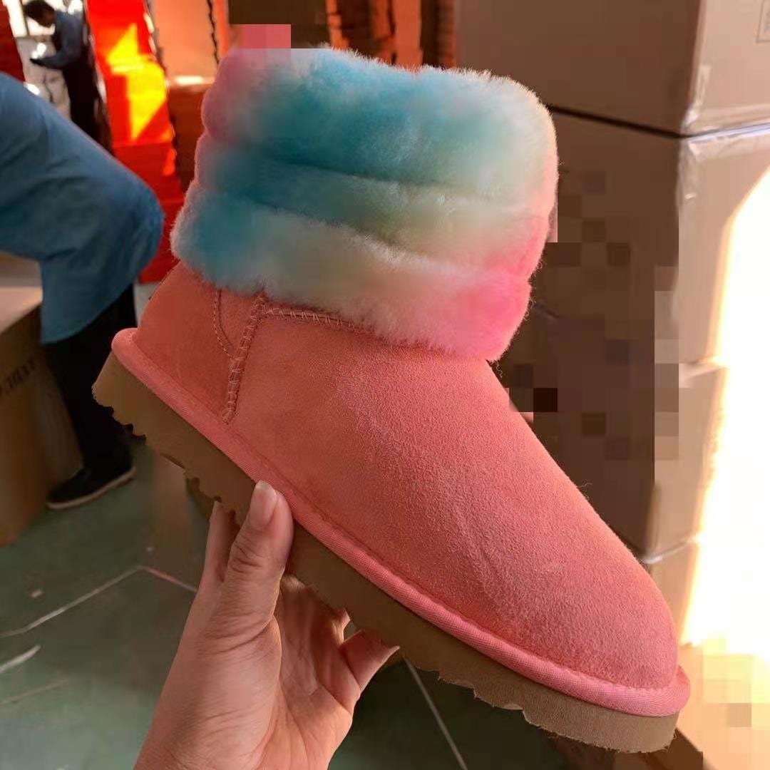 High quality winter must have women men kids size support make logo sheepskin wool on the boot shoes