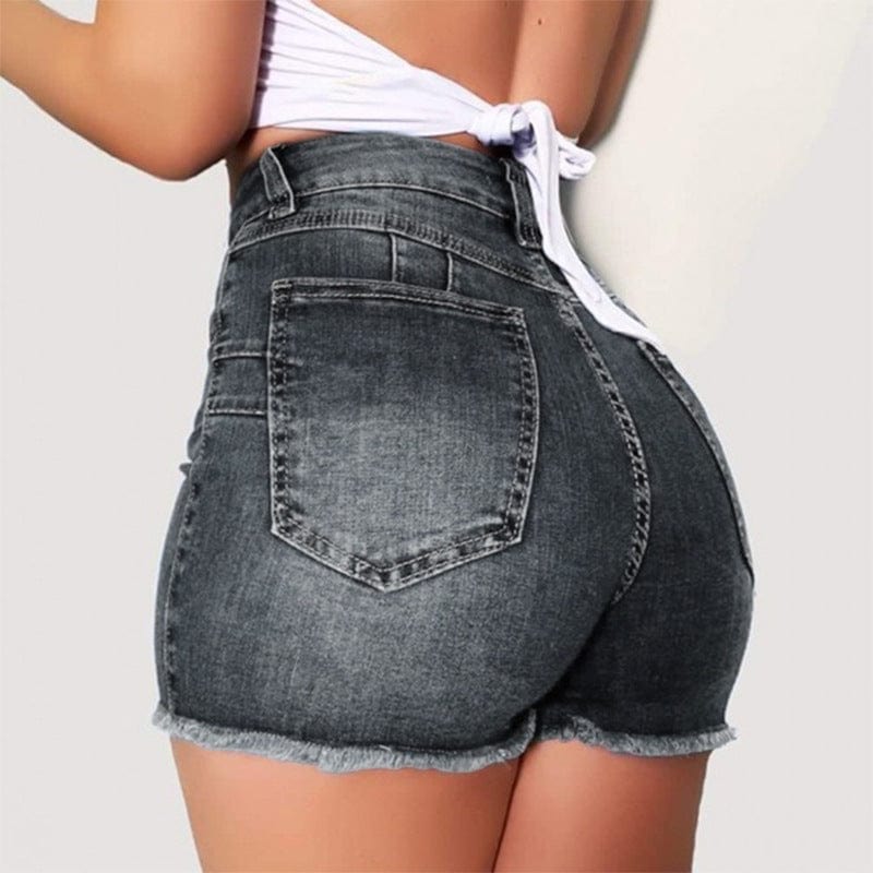High Stretchy Skinny Jeans Women 2022 Summer Hot Selling Button Fly Ripped Jeans Women Cotton Jean Shorts