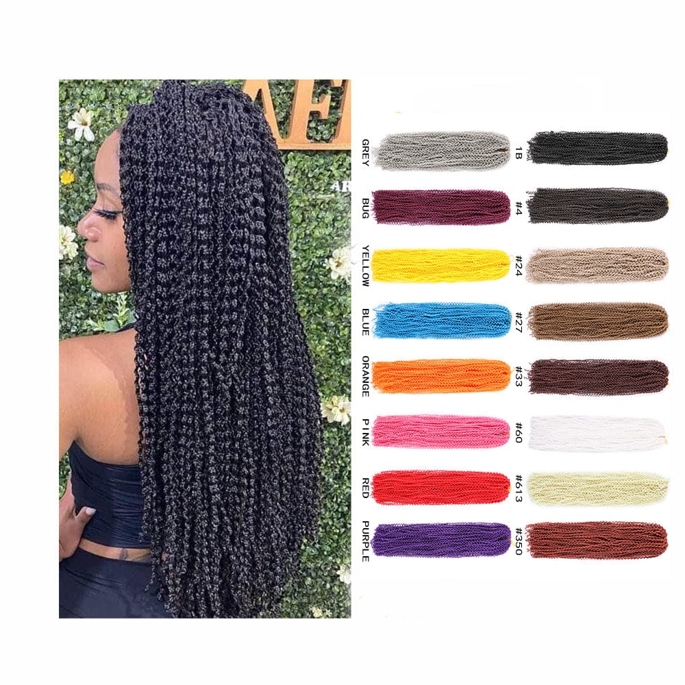 High Temperature Synthetic Zizi Crochet Braids 28 Strands Black Pink Purple Box Braids Pink Hair Extension zizi box braids
