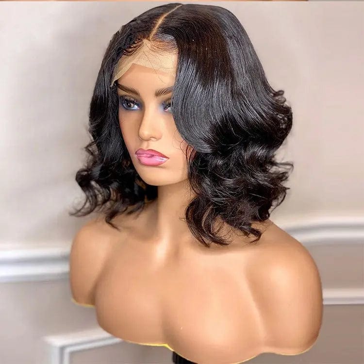 Highknight 4*4 Lace Closure Wigs Bob Wig Human Hair Brazilian Hair With Pre Plucked Bleached Knots Natual Color Wigs