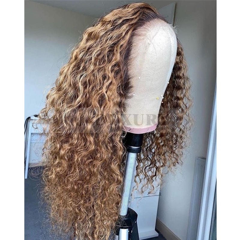 highlight 4/27 piano color water wave 40 inch human hair full lace front wig hd brazilian full lace human hair wigs