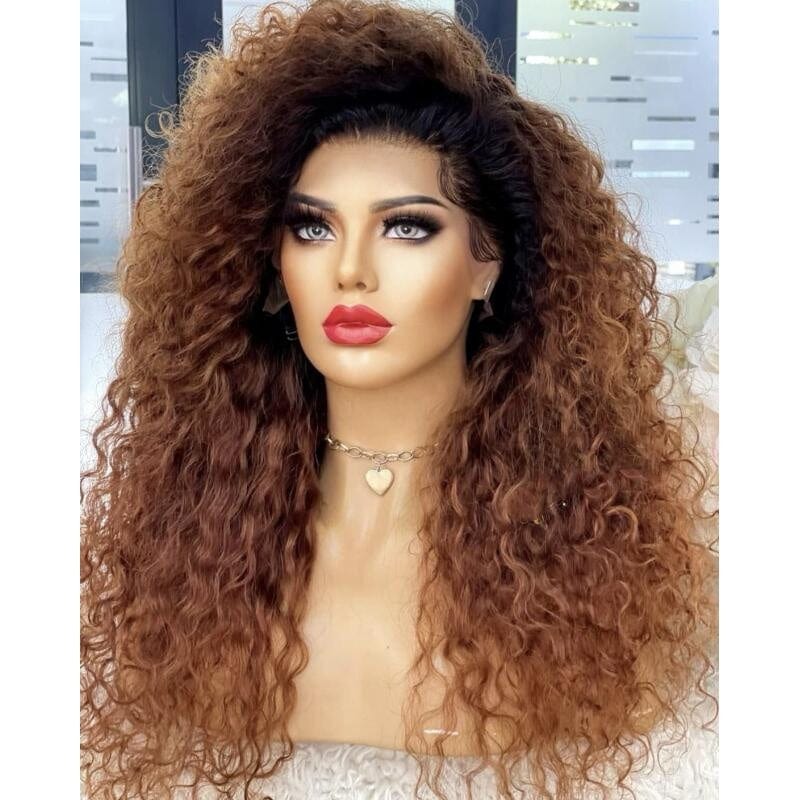 highlight honey blonde colored virgin hair 100% raw unprocessed deep wave full lace wigs 200 density hd lace frontal wig