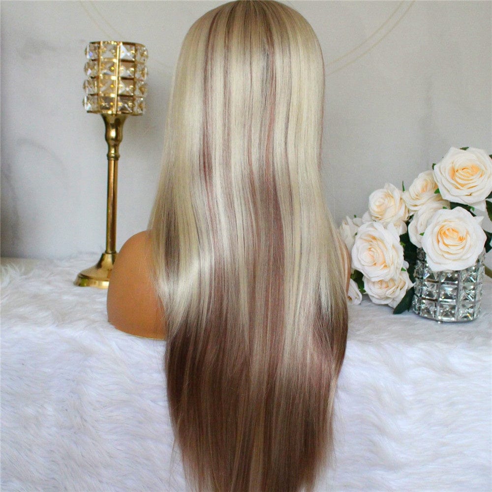Highlight Honey Brown #613 Blonde Color Customized Long Straight Virgin Brazilian Cuticle Aligned Hair Lace Front Wigs