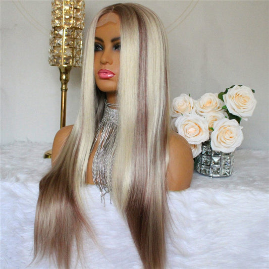 Highlight Honey Brown #613 Blonde Color Customized Long Straight Virgin Brazilian Cuticle Aligned Hair Lace Front Wigs