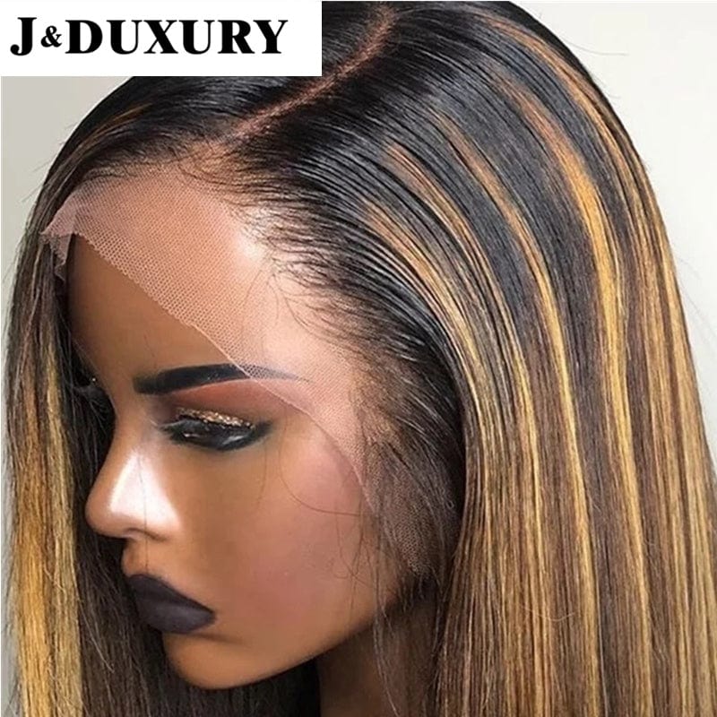 highlights honey blonde colored straight hair  peruvian 360 lace wig vendor  pre pluck lace closure wigs human hair
