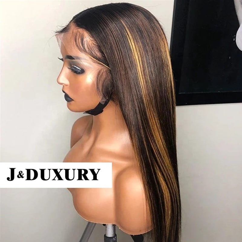 highlights honey blonde colored straight hair  peruvian 360 lace wig vendor  pre pluck lace closure wigs human hair
