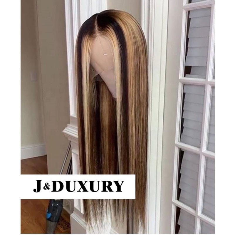 highlights honey blonde colored straight hair  peruvian 360 lace wig vendor  pre pluck lace closure wigs human hair