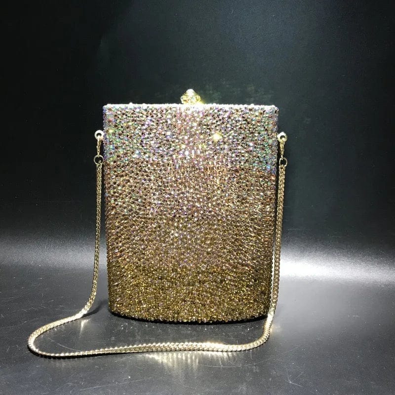 Hip flask-shaped Rhinestone bag Crystal full diamond Purse Banquet clutch bags for women luxury wedding