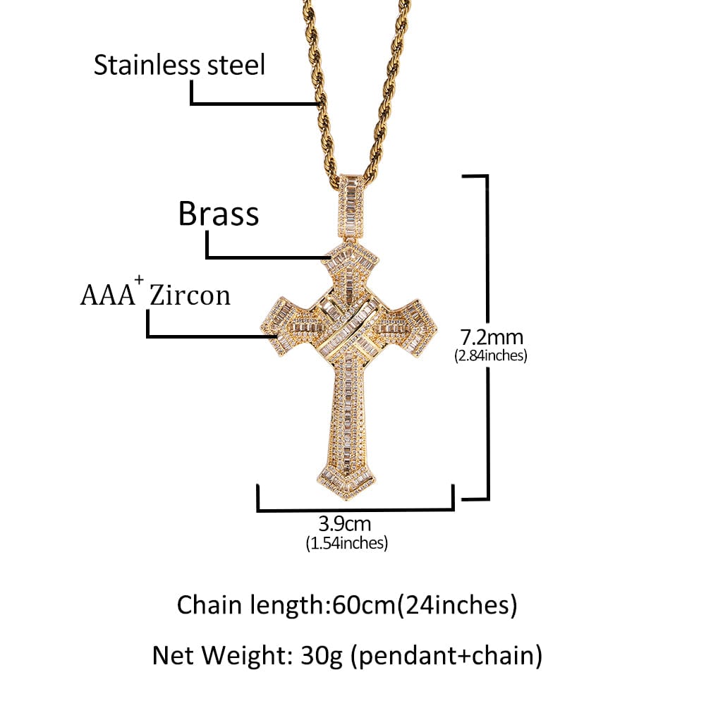 Hip Hop Jewelry Diamond Cross Necklace Wholesale Jewelry CZ Cross Pendant For Men WOMEN Necklace Pendent Necklace Men