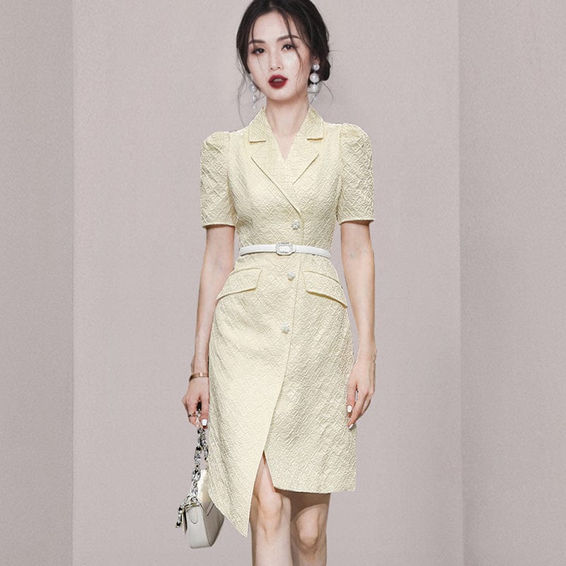 HN0604085 new two-piece 2022 summer dress fashion temperament slim top waist chiffon cake skirt suit women