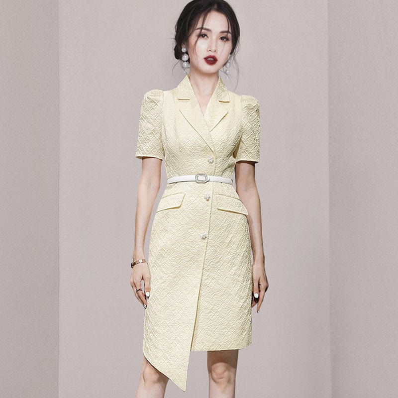 HN0604085 new two-piece 2022 summer dress fashion temperament slim top waist chiffon cake skirt suit women