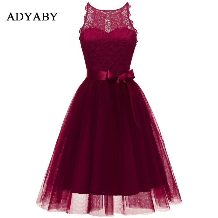 Hollow Bow Design Embroidered Lace Ladies Extravagant Evening Dress Elegant Formal Ball Dinner Wedding Dresses