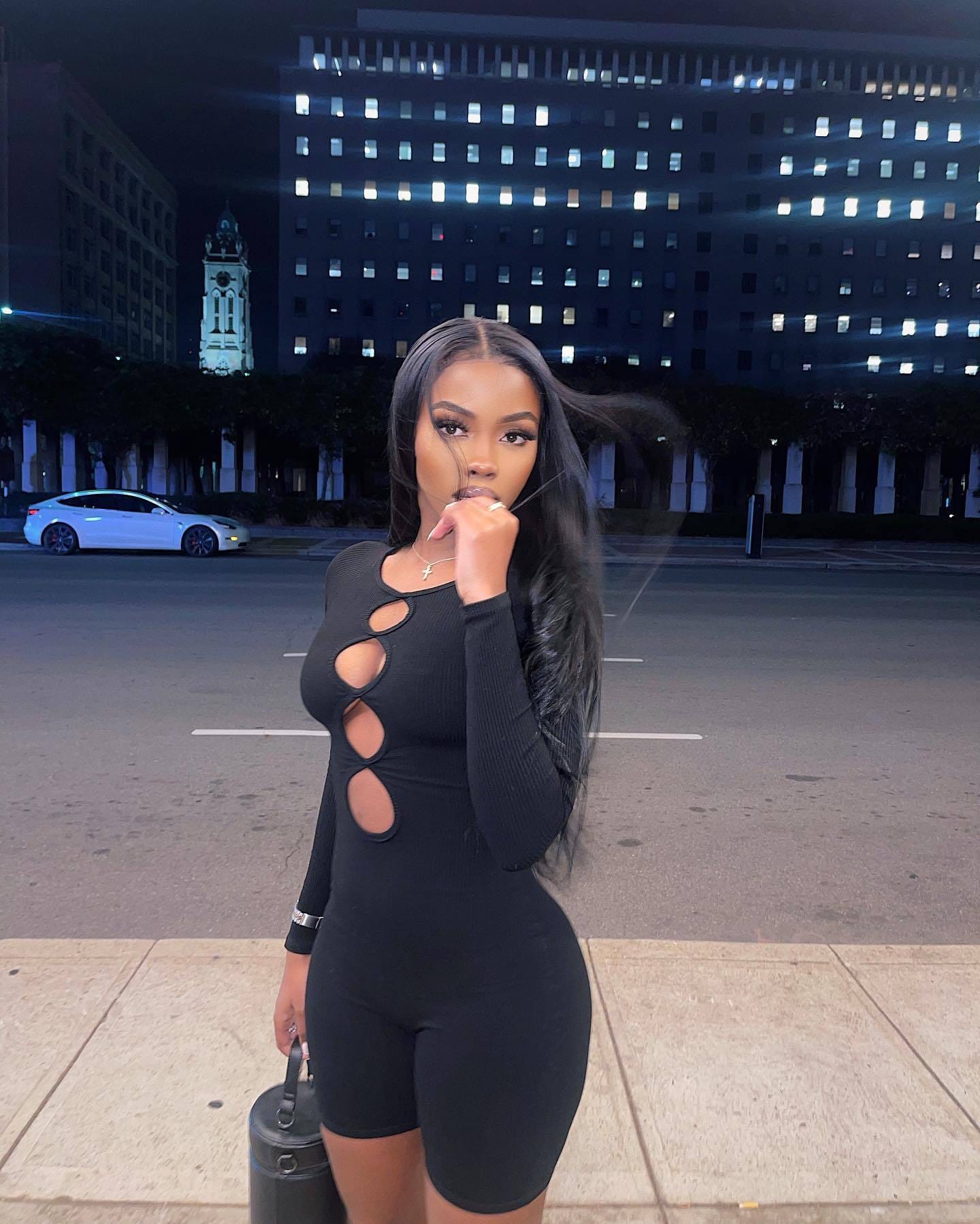 Hollow out Short One Piece Jumpsuit Women Autumn Ribbed Bodysuit Rompers for Sexy Ladies Womens Playsuit &Jumpsuit