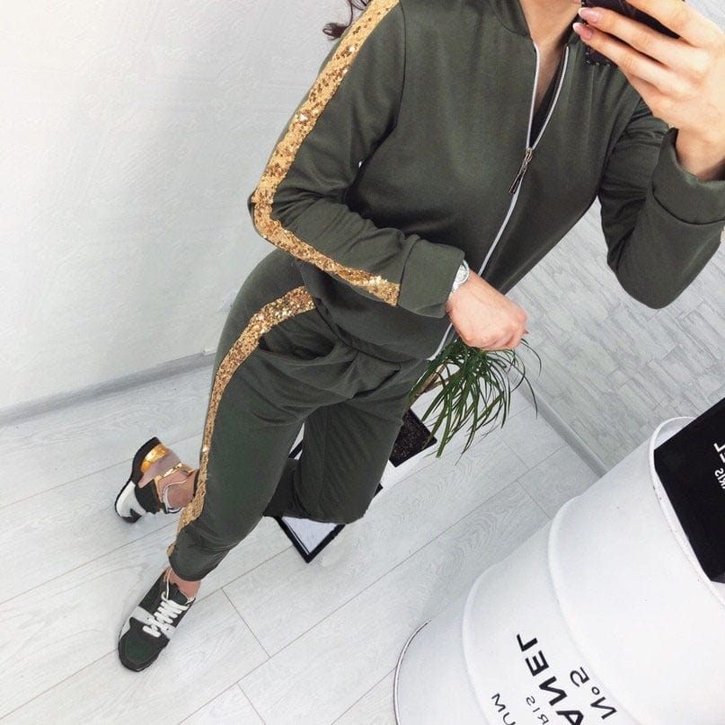 Hooded Tracksuit Women two Pcs Running Set Zipper Joggers Suits Workout Clothes Loose Sweatshirts Casual Sportswear