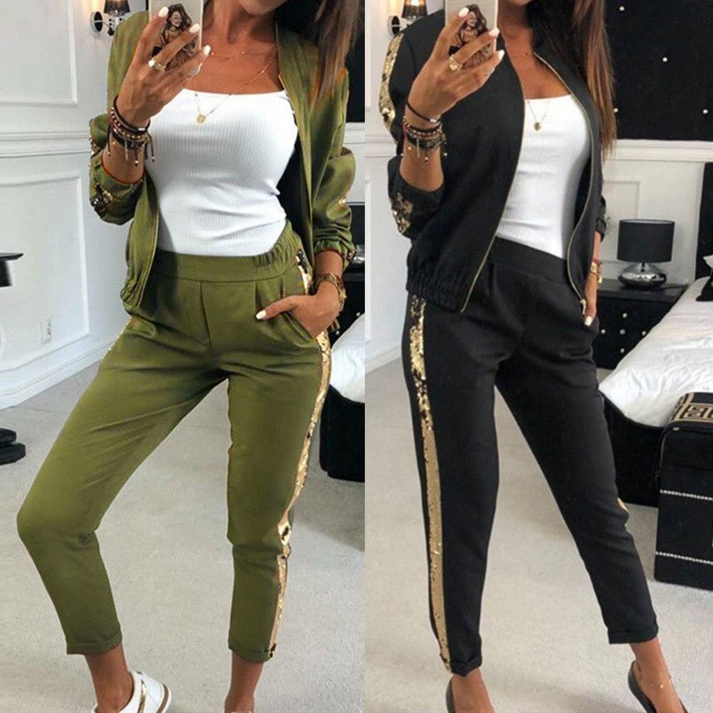 Hooded Tracksuit Women two Pcs Running Set Zipper Joggers Suits Workout Clothes Loose Sweatshirts Casual Sportswear