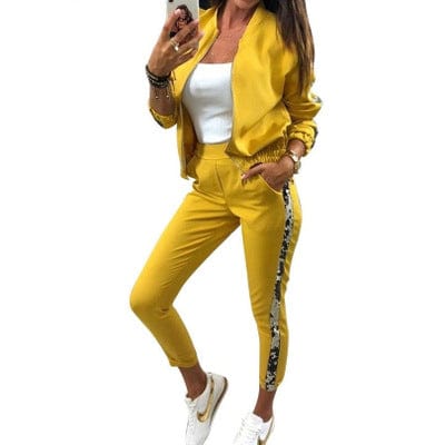 Hooded Tracksuit Women two Pcs Running Set Zipper Joggers Suits Workout Clothes Loose Sweatshirts Casual Sportswear